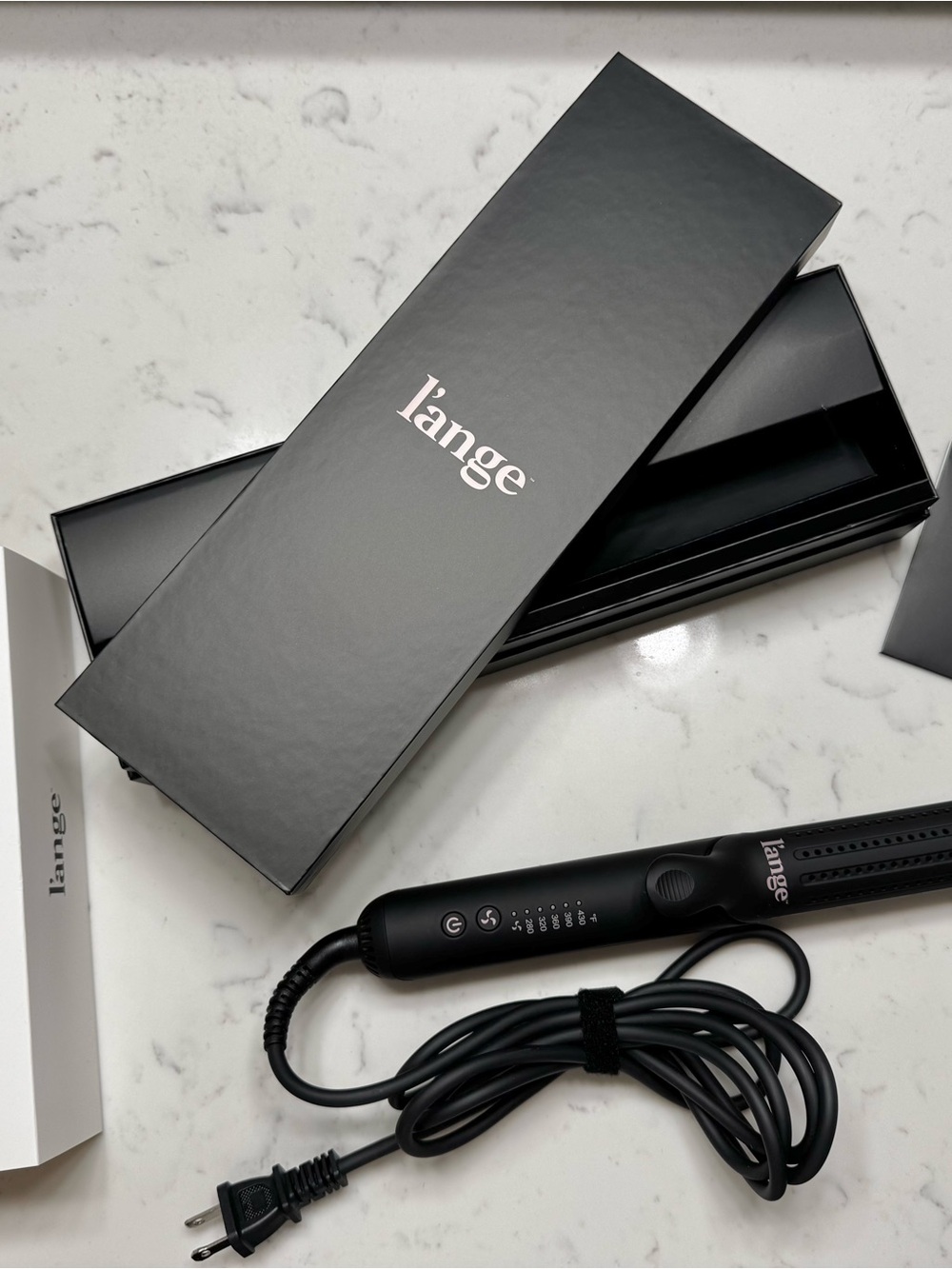 Lange Le Duo Edge Black Hair Straightener with Box